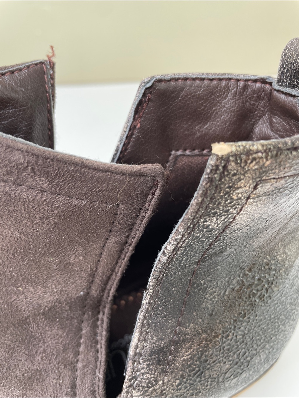 BOUTIQUE by Corkys Brown Faux Suede SHEILD Rustic Glam Block Heel Bootie 8 - Picture 11 of 13